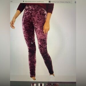 Lou & Grey Velvet leggings in plum color. Size medium